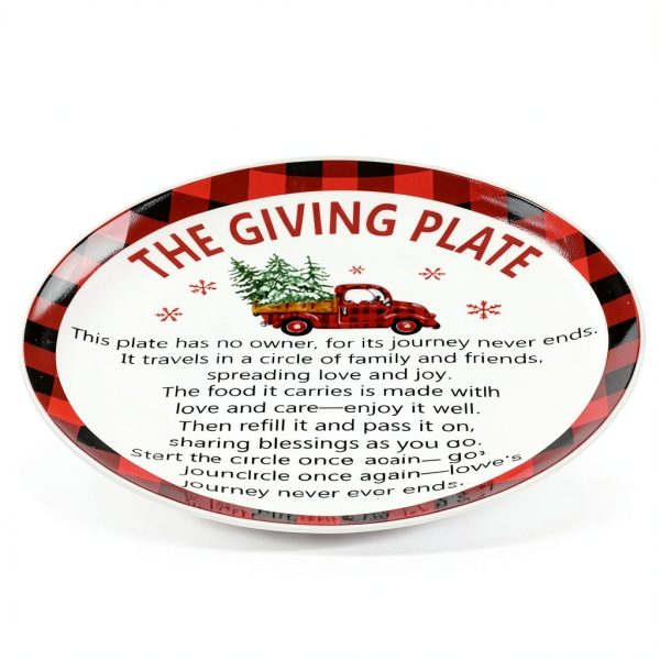Vesici Christmas Giving Plates Ceramic Dishwasher Safe Set-1