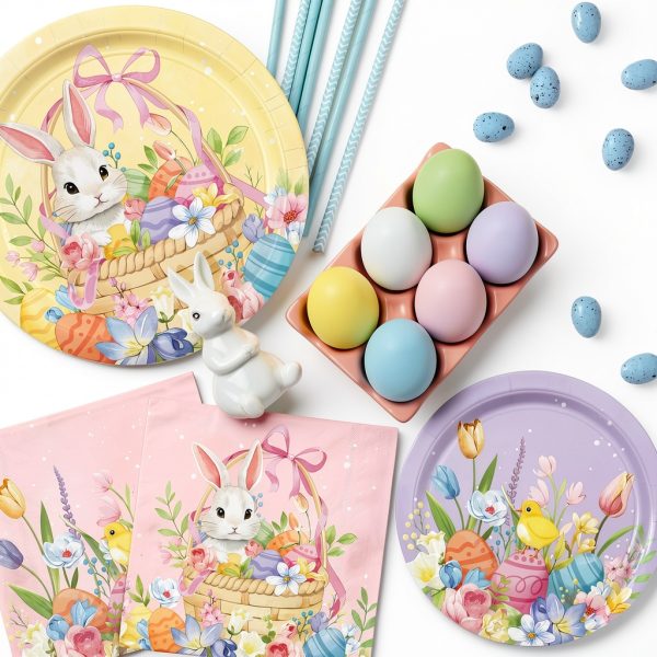 Gatherfun Easter Party Supplies Disposable Plates Cups-3