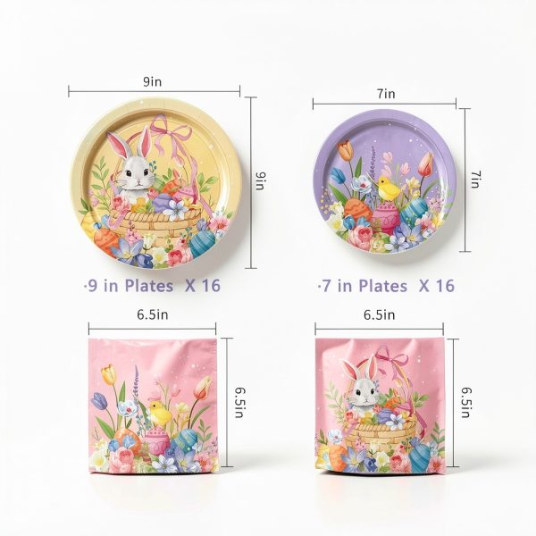 Gatherfun Easter Plates Disposable Bunny Design Party-1