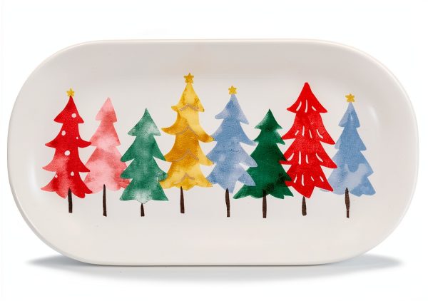 Generic Christmas Tree Platter Earthenware Dishwasher Safe-1
