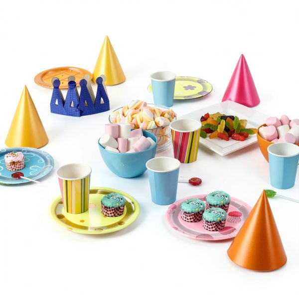 OUSHISS Yellow Cartoon Party Plates Animal Print Disposable-3
