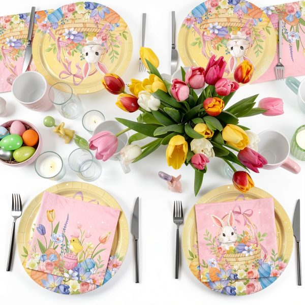 Gatherfun Easter Party Supplies Disposable Plates Cups-4