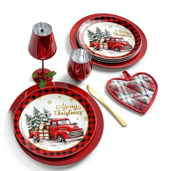 Christmas Paper Plates ZHUIGUANGZE Disposable Multicolor-5