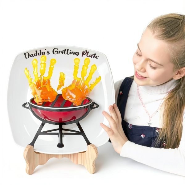 DIY Grilling Plate Oriental Cherry Ceramic Heart Handprint-5