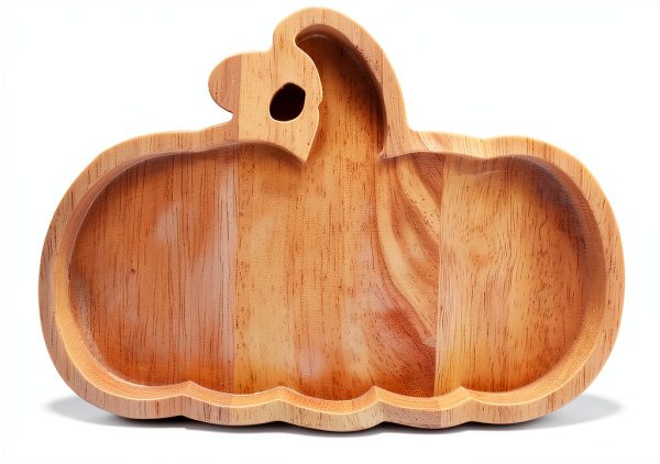 GLEAVI Wood Pumpkin Serving Tray Rustic Halloween Kitchen-1