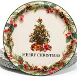 Lwying Christmas Tree Paper Plates Disposable Green 24 Count-0