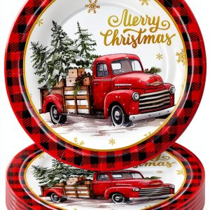 Christmas Paper Plates ZHUIGUANGZE Disposable Multicolor-0