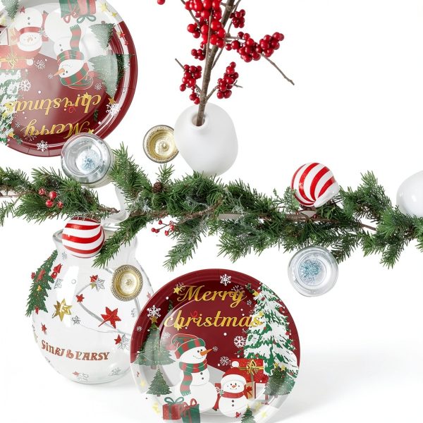 Christmas Paper Plates Snowman Design Disposable Party-2