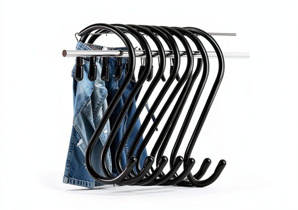 DINGEE Black Rubber Coated S Hooks Heavy Duty Wall Mount-6