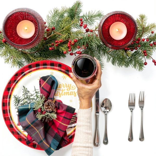 Christmas Paper Plates ZHUIGUANGZE Disposable Multicolor-1