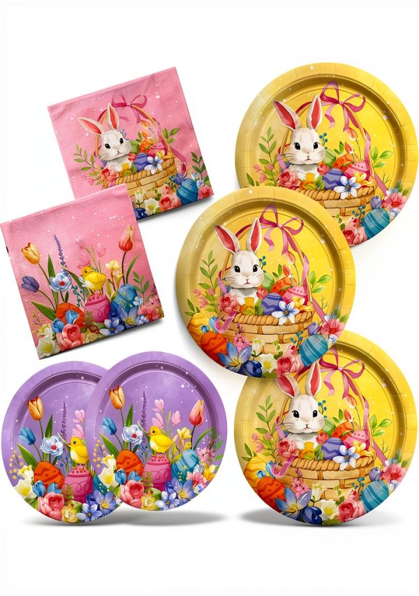 Gatherfun Easter Plates Disposable Bunny Design Party-0