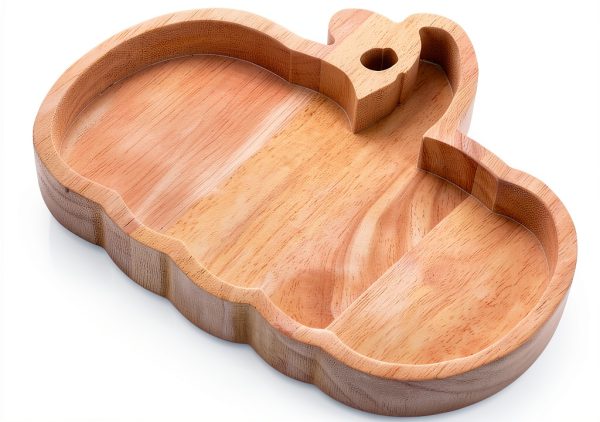 GLEAVI Wood Pumpkin Serving Tray Rustic Halloween Kitchen-8