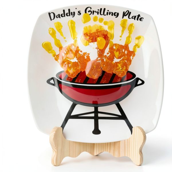 DIY Grilling Plate Oriental Cherry Ceramic Heart Handprint-4