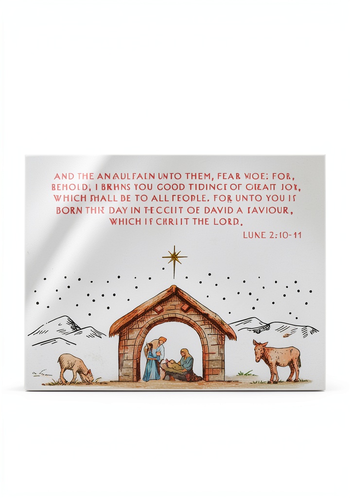 Christmas Gospel Press Plates showing nativity and Bible verse designs