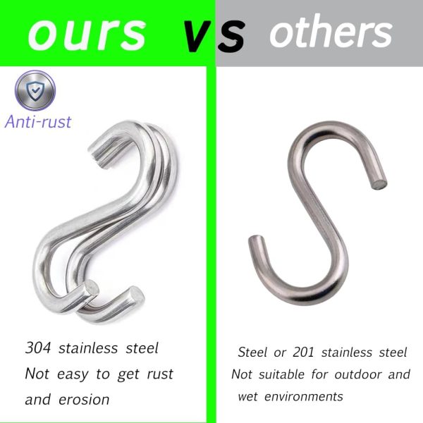 AMZFULY S Hooks Heavy Duty Stainless Steel Hanging Hooks-2