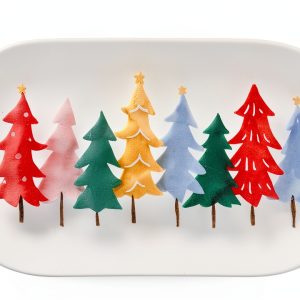 Generic Christmas Tree Platter Earthenware Dishwasher Safe-0