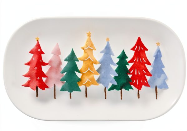 Generic Christmas Tree Platter Earthenware Dishwasher Safe-0