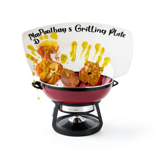 DIY Grilling Plate Oriental Cherry Ceramic Heart Handprint-3
