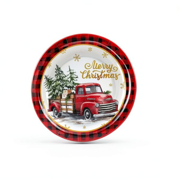 Christmas Paper Plates ZHUIGUANGZE Disposable Multicolor-2