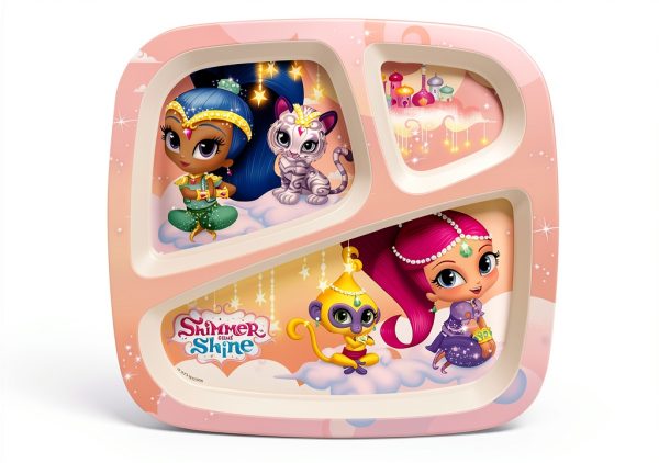 Shimmer and Shine Kids Plate Nickelodeon BPA Free Melamine-0