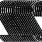 DINGEE Black Rubber Coated S Hooks Heavy Duty Wall Mount-0