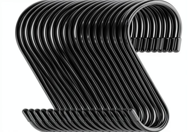 DINGEE Black Rubber Coated S Hooks Heavy Duty Wall Mount-0