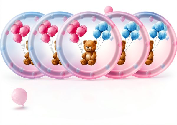 Tonyta Party Plates Napkins Baby Bear Gender Reveal Set-0