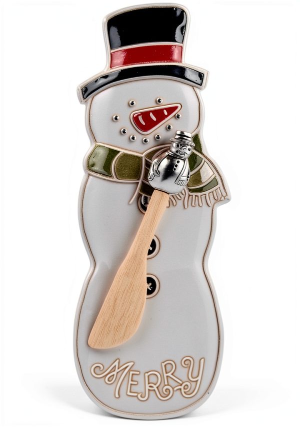 Mud Pie Snowman Everything Dish Stoneware Holiday Dessert-0