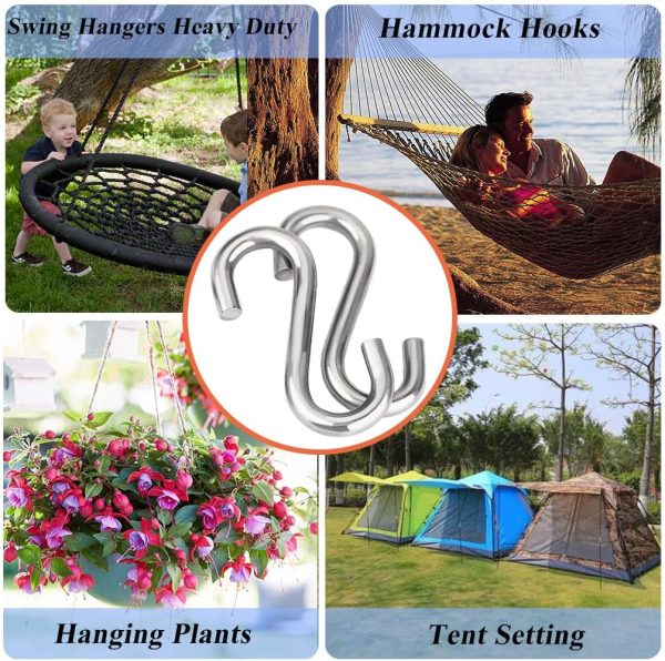AMZFULY S Hooks Heavy Duty Stainless Steel Hanging Hooks-3