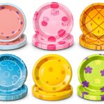 OUSHISS Yellow Cartoon Party Plates Animal Print Disposable-0
