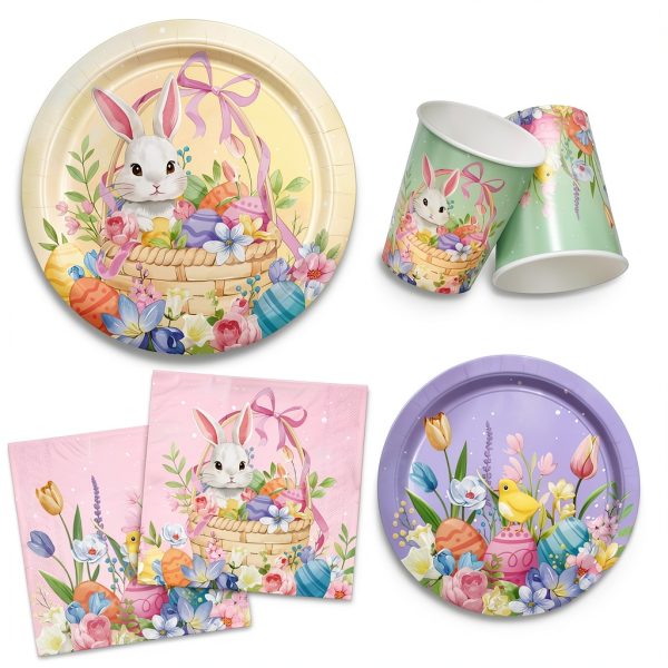 Gatherfun Easter Party Supplies Disposable Plates Cups-2