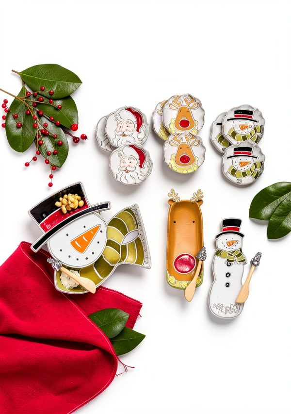 Mud Pie Snowman Everything Dish Stoneware Holiday Dessert-2