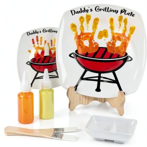 DIY Grilling Plate Oriental Cherry Ceramic Heart Handprint-0