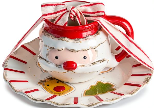 Mud Pie Stoneware Serve Plate Set Red Rustic Style-1