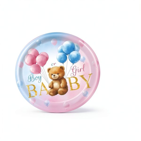 Tonyta Party Plates Napkins Baby Bear Gender Reveal Set-2