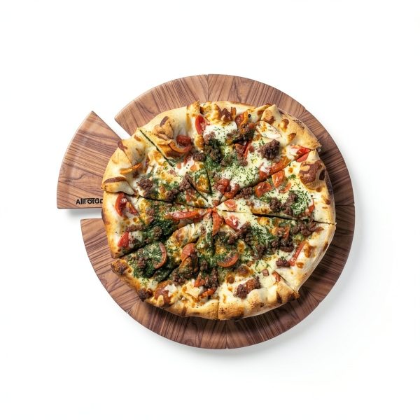 ALLFONDO Pizza Plates Wood Melamine Dishwasher Safe-3