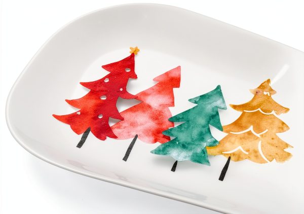 Generic Christmas Tree Platter Earthenware Dishwasher Safe-4