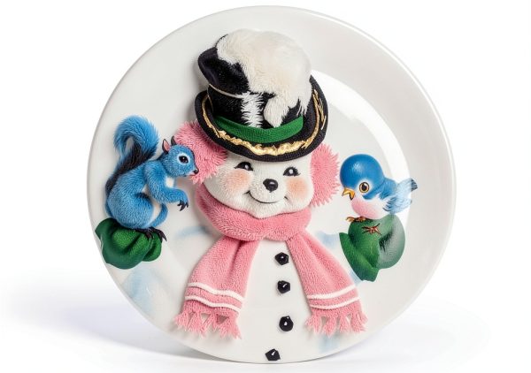 Mr Christmas Ceramic Plates Vintage Holiday Design Set of 4-6