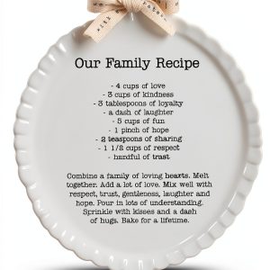 Mud Pie Family Recipe Plate Ceramic Dishwasher Safe White-0