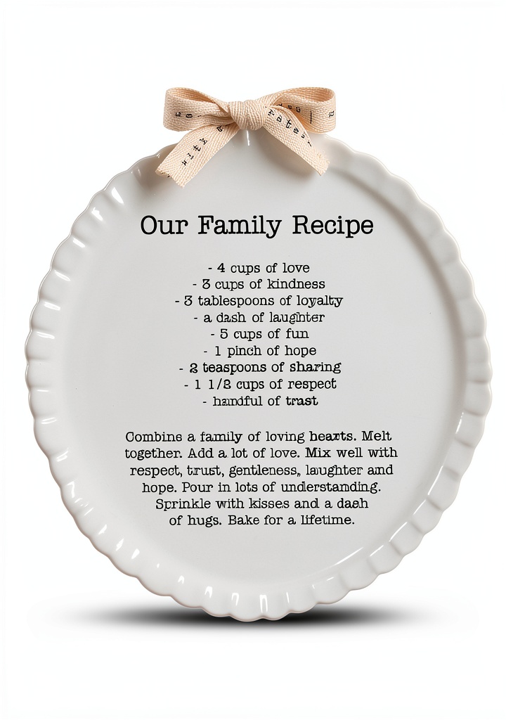 Mud Pie Family Recipe Plate on a holiday table setting