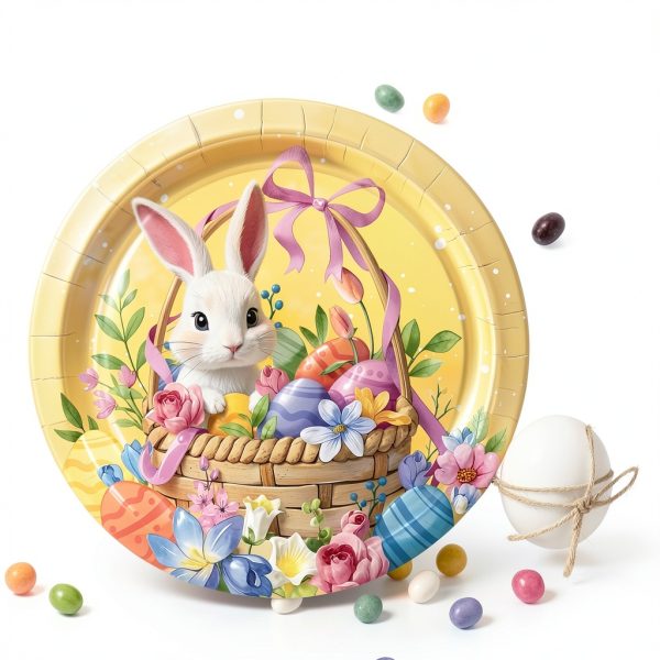 Gatherfun Easter Plates Disposable Bunny Design Party-2