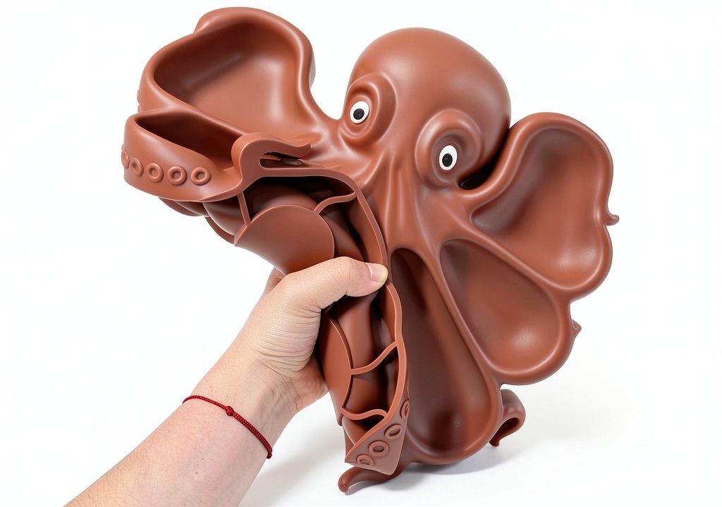 Installing Aolowewin Octopus Silicone Charcuterie Platter BPA Free on a wooden kitchen counter