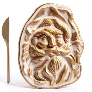 Mud Pie Gold Glass Cheese Plate Set with Spreader-0