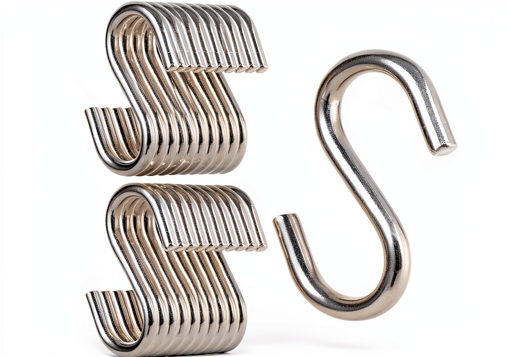 CYEAH stainless steel S hooks installed on a wooden wall