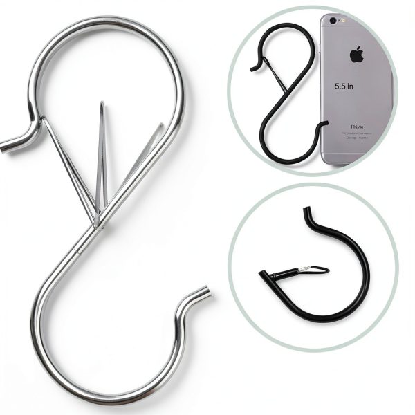 Newlia Heavy Duty S-Hook with Safety Buckle Black 5 Inch – 40lb-5