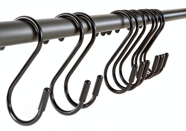 S Hook 3-Inch Black HEDGBOBO Heavy Duty Non Slip 10-Pack-0