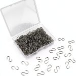 S Hook yuntop Stainless Steel Mini Hook 100pcs Silvery 3.15in-0