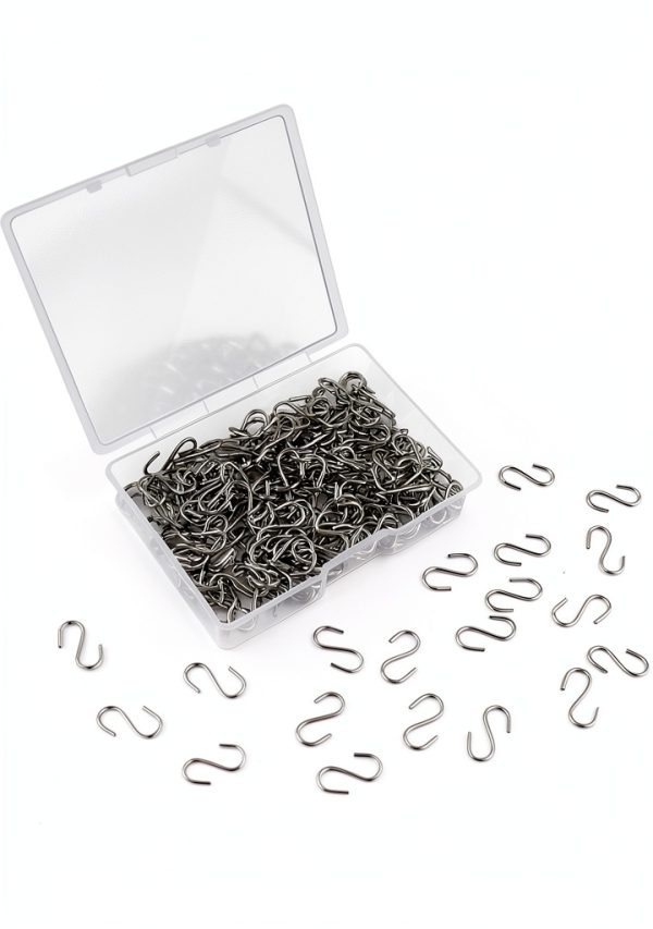 S Hook yuntop Stainless Steel Mini Hook 100pcs Silvery 3.15in-0