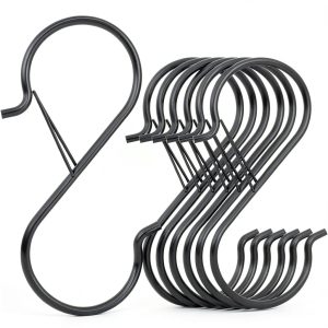 Newlia Heavy Duty S-Hook with Safety Buckle Black 5 Inch – 40lb-0