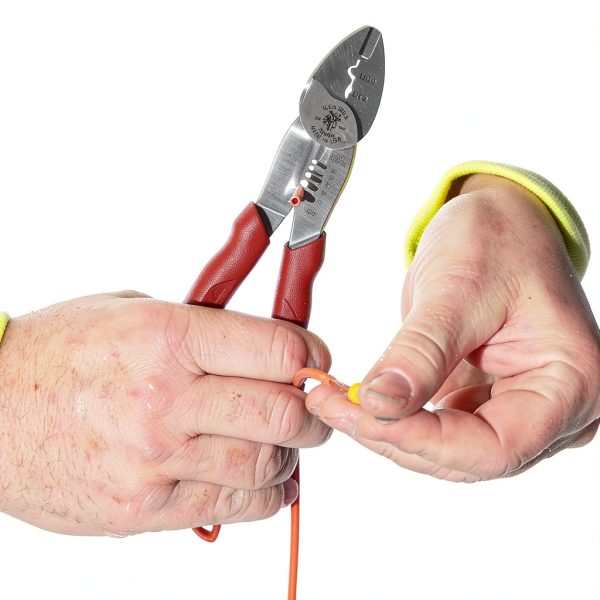 Wire Cutter Klein Tools 2005N Red Hand Tool with Stripper Crimper-4